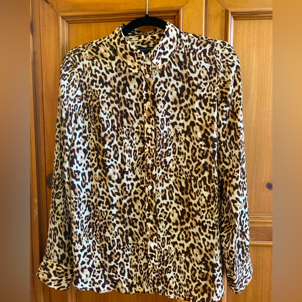 Banana Republic Animal Print Blouse, small